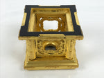 Japanese Buddhist Altar Fitting Bronze Orin Bell Singing Bowl Wood Stand BA902