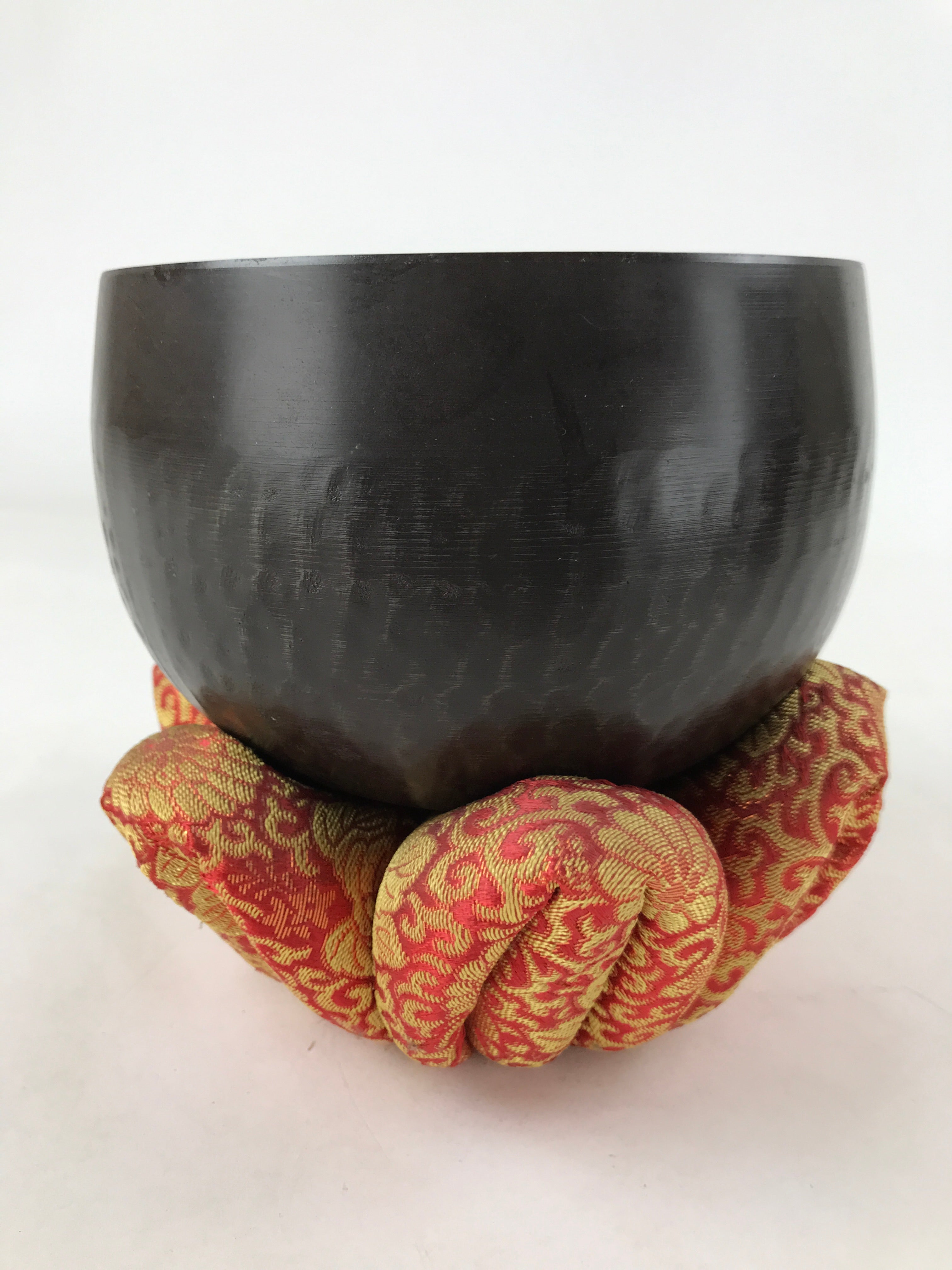 Japanese Buddhist Altar Fitting Bronze Orin Bell Vtg Singing Bowl Pillow BA245