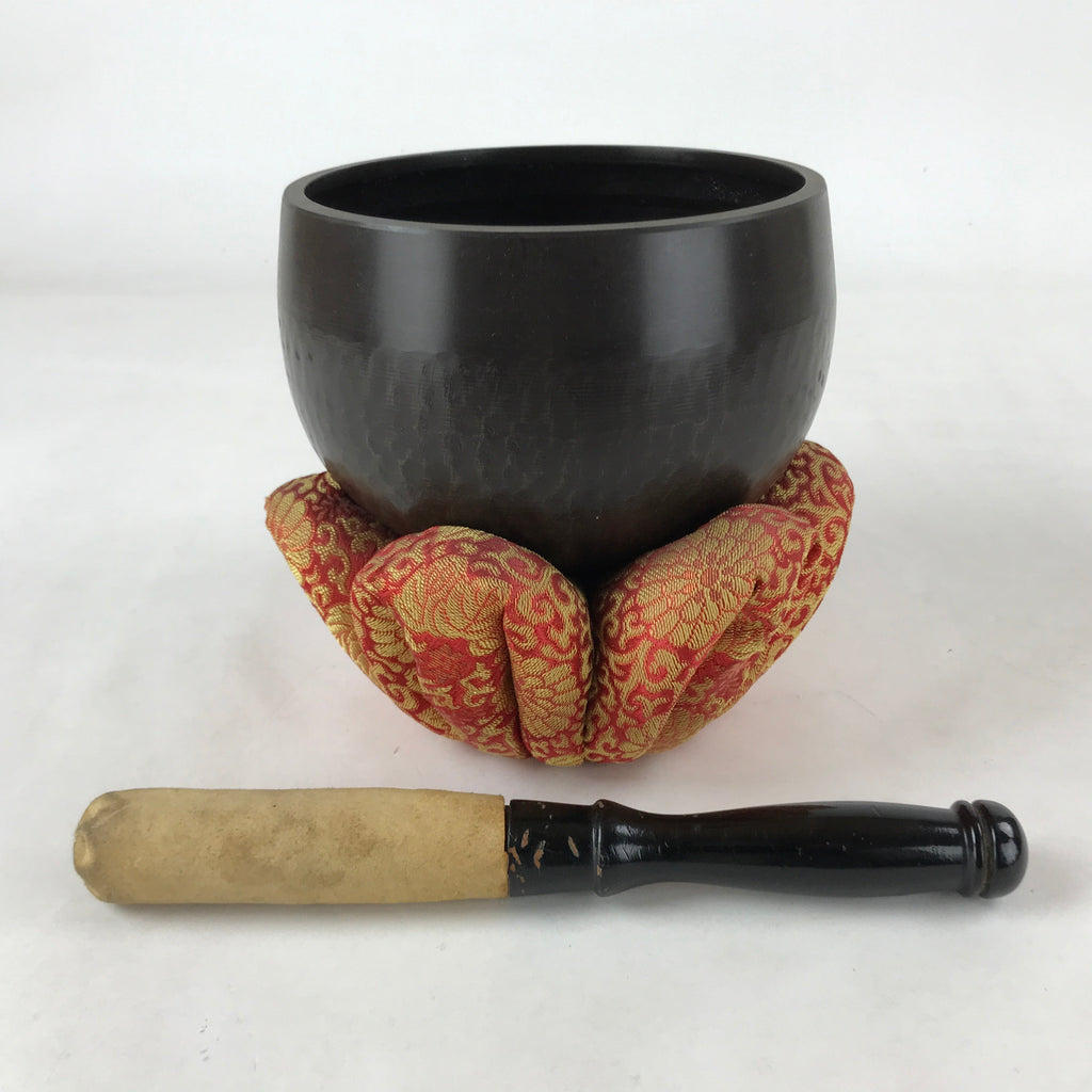 Japanese Buddhist Altar Fitting Bronze Orin Bell Vtg Singing Bowl Pillow BA245