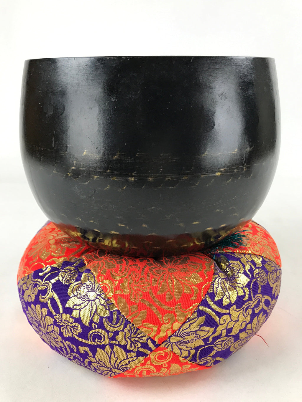 Japanese Buddhist Altar Fitting Bronze Orin Bell Vtg Singing Bowl Pillow BA246