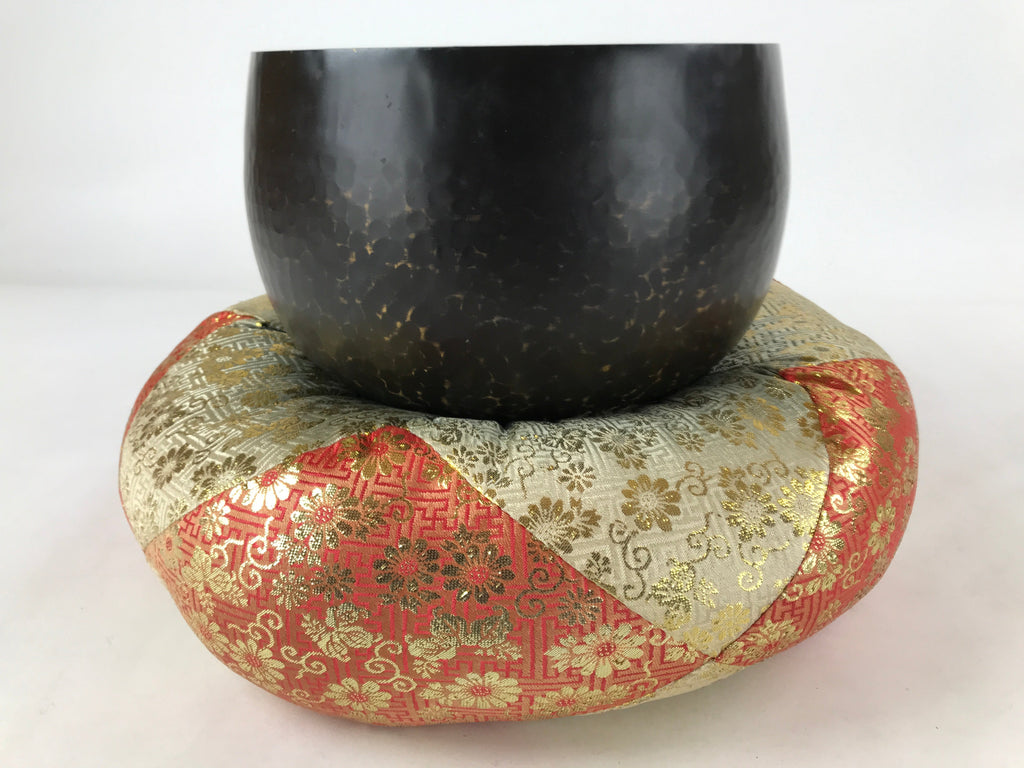 Japanese Buddhist Altar Fitting Bronze Orin Bell Vtg Singing Bowl Pillow BA247