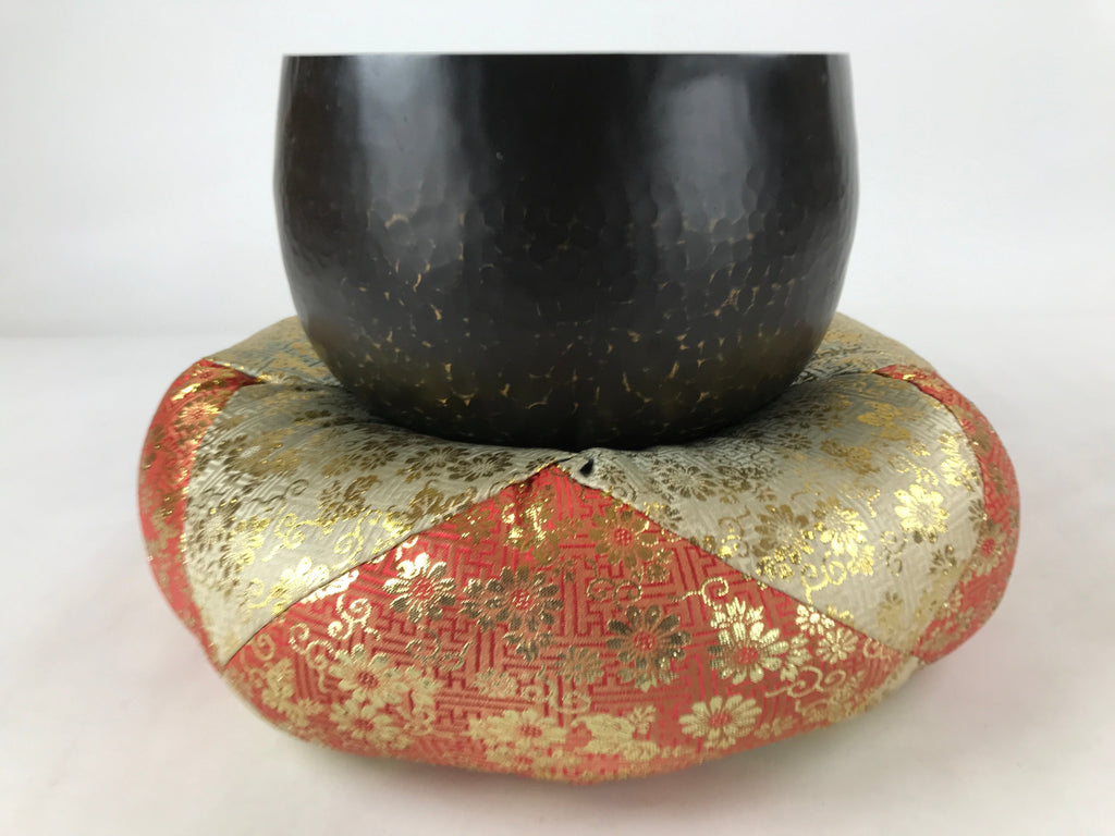 Japanese Buddhist Altar Fitting Bronze Orin Bell Vtg Singing Bowl Pillow BA247