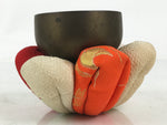 Japanese Buddhist Altar Fitting Bronze Orin Bell Vtg Singing Bowl Pillow BA618