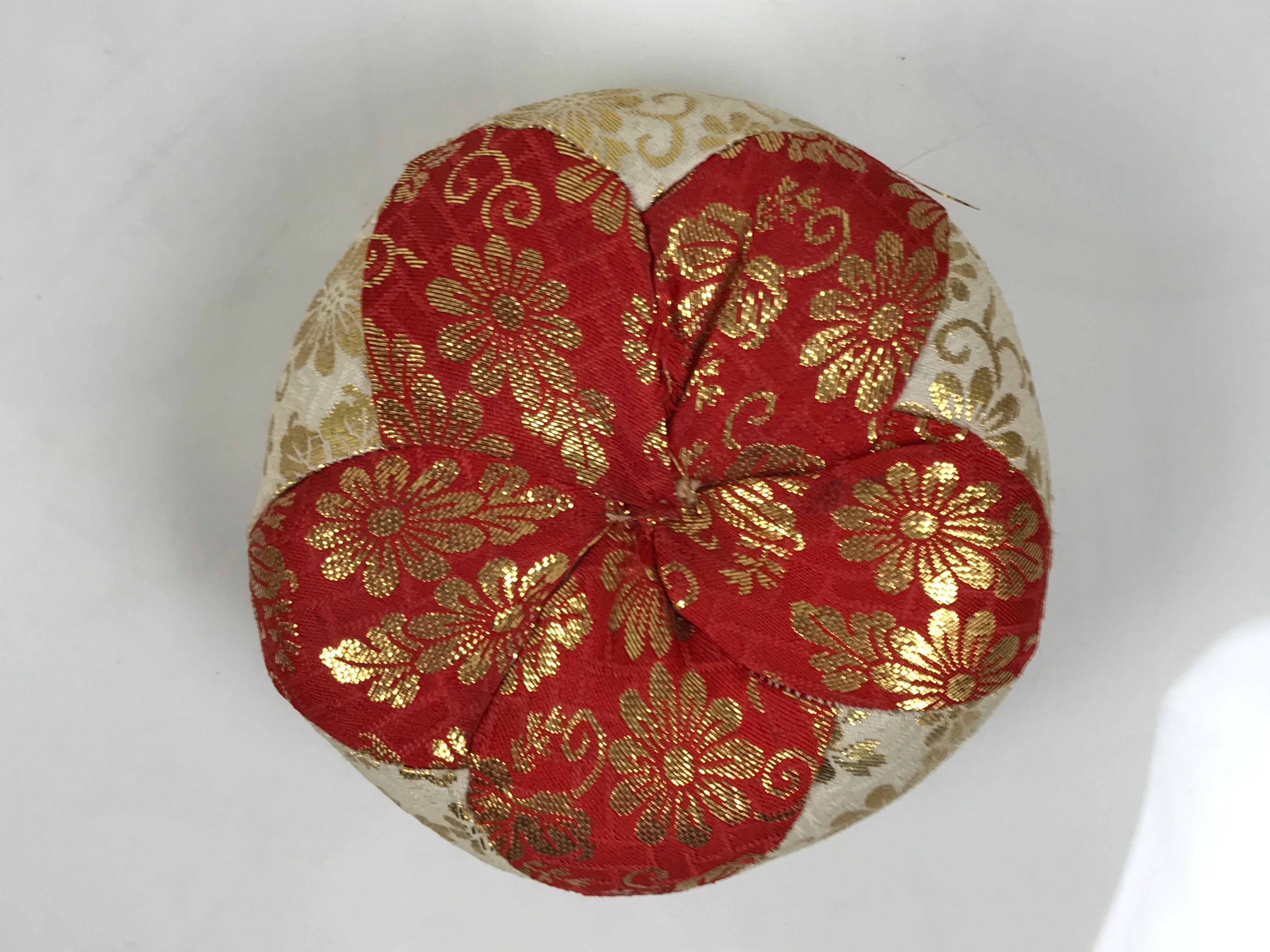 Japanese Buddhist Altar Fitting Bronze Orin Bell Vtg Singing Bowl Pillow BA819