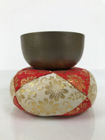 Japanese Buddhist Altar Fitting Bronze Orin Bell Vtg Singing Bowl Pillow BA819