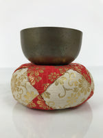 Japanese Buddhist Altar Fitting Bronze Orin Bell Vtg Singing Bowl Pillow BA819
