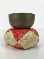 Japanese Buddhist Altar Fitting Bronze Orin Bell Vtg Singing Bowl Pillow BA819