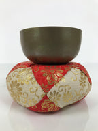 Japanese Buddhist Altar Fitting Bronze Orin Bell Vtg Singing Bowl Pillow BA819