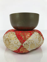 Japanese Buddhist Altar Fitting Bronze Orin Bell Vtg Singing Bowl Pillow BA819