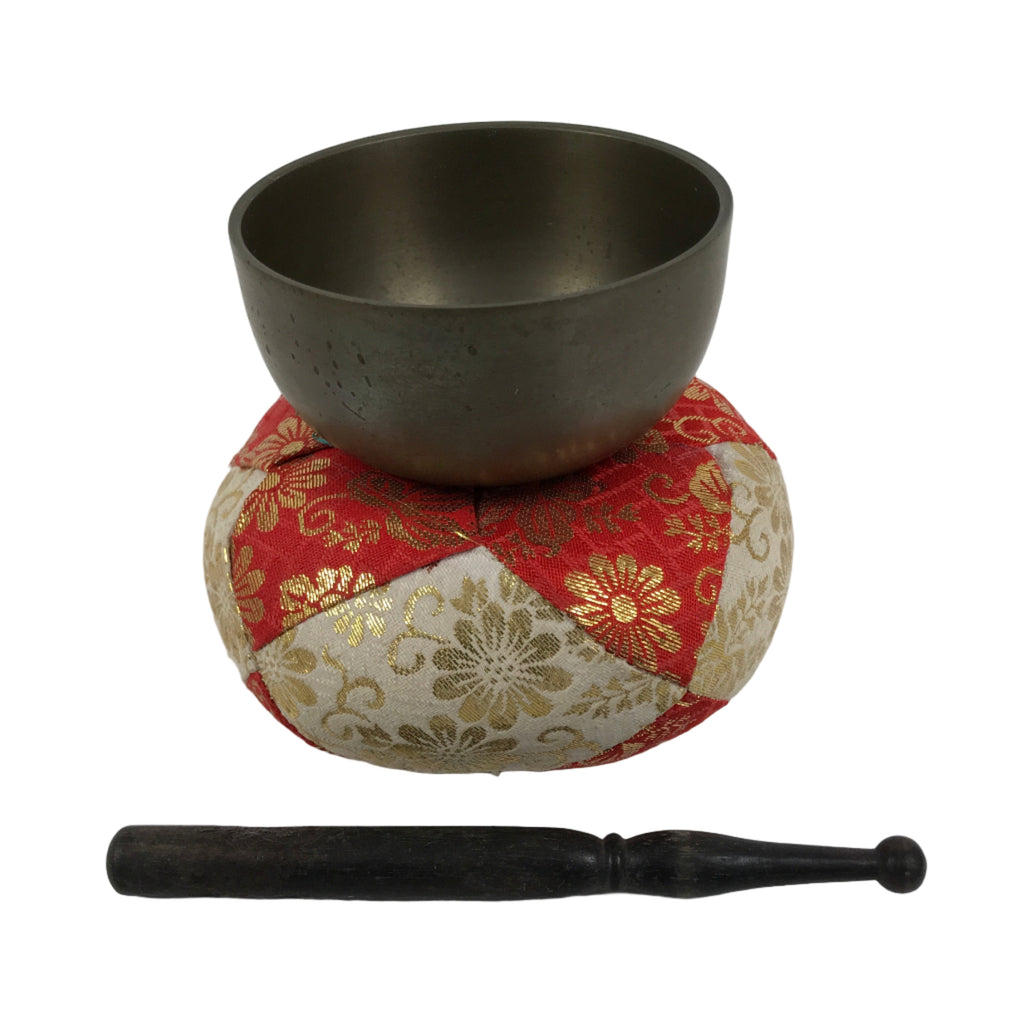 Japanese Buddhist Altar Fitting Bronze Orin Bell Vtg Singing Bowl Pillow BA819