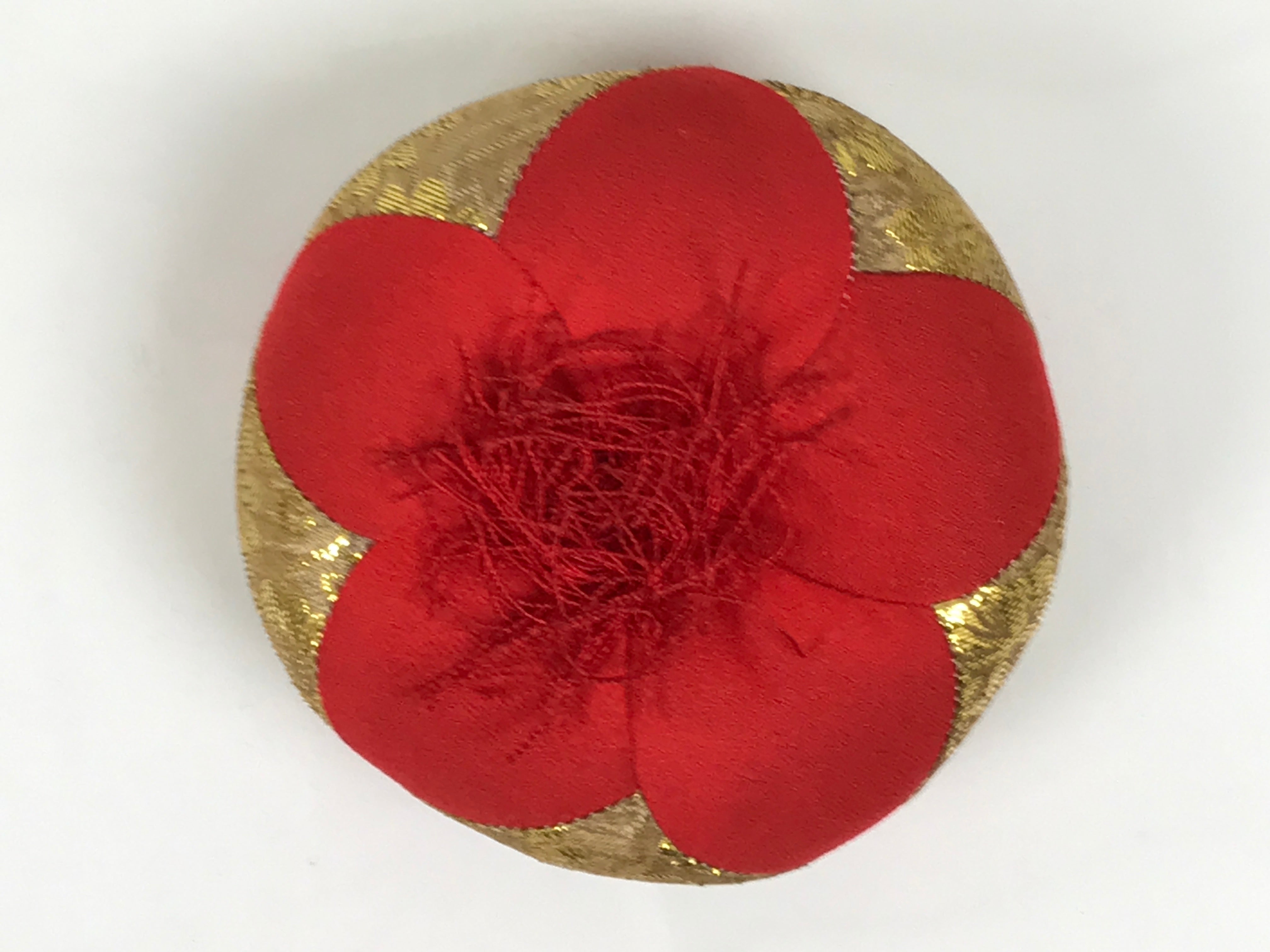 Japanese Buddhist Altar Fitting Bronze Orin Bell Vtg Singing Bowl Pillow BA820