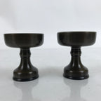 Japanese Buddhist Altar Fitting Bronze Rice Offering Cup Vtg Small 2pc BA360