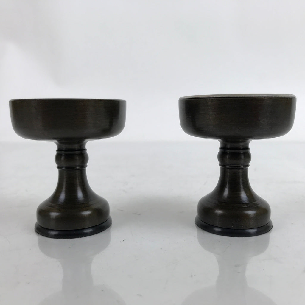 Japanese Buddhist Altar Fitting Bronze Rice Offering Cup Vtg Small 2pc BA360