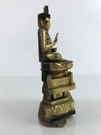 Japanese Buddhist Altar Fitting Buddha Vtg Lacquered Wood Gold Gilt BA411