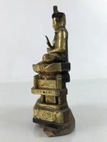 Japanese Buddhist Altar Fitting Buddha Vtg Lacquered Wood Gold Gilt BA411