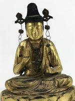 Japanese Buddhist Altar Fitting Buddha Vtg Lacquered Wood Gold Gilt BA411
