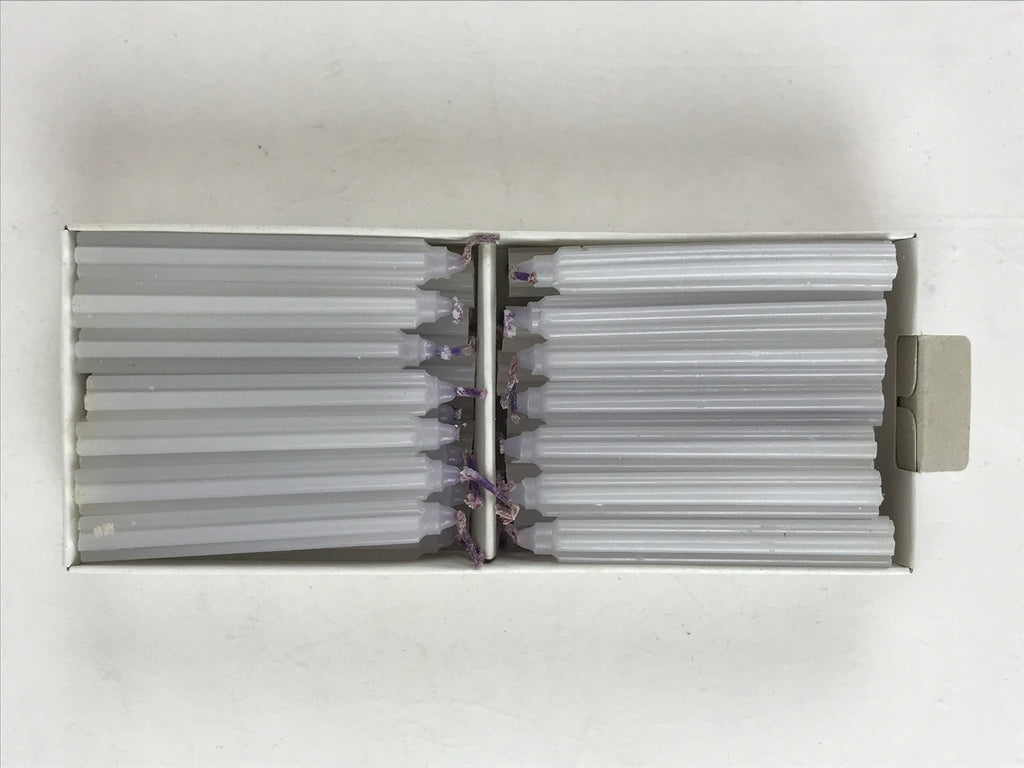 Japanese Buddhist Altar Fitting Candle Set Vtg White Purple Rosoku 6.5 cm BU985
