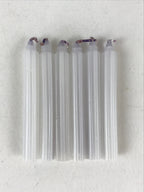 Japanese Buddhist Altar Fitting Candle Set Vtg White Purple Rosoku 6.5 cm BU985