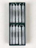 Japanese Buddhist Altar Fitting Candle Set Vtg White Senshuji Temple Rosoku BU98
