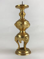 Japanese Buddhist Altar Fitting Candle Stand Brass Shokudai Butsudan Gold BU910