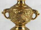 Japanese Buddhist Altar Fitting Candle Stand Brass Shokudai Butsudan Gold BU910