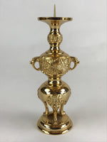 Japanese Buddhist Altar Fitting Candle Stand Brass Shokudai Butsudan Gold BU911