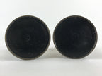 Japanese Buddhist Altar Fitting Candle Stand Set Vtg Bronze Shokudai Black BA5