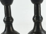 Japanese Buddhist Altar Fitting Candle Stand Set Vtg Bronze Shokudai Black BA5