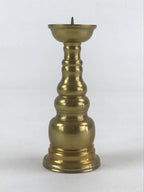 Japanese Buddhist Altar Fitting Candle Stand Vtg Brass Shokudai Gold BA21