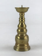 Japanese Buddhist Altar Fitting Candle Stand Vtg Brass Shokudai Gold BA21