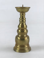 Japanese Buddhist Altar Fitting Candle Stand Vtg Brass Shokudai Gold BA21