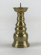 Japanese Buddhist Altar Fitting Candle Stand Vtg Brass Shokudai Gold BA22