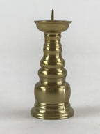 Japanese Buddhist Altar Fitting Candle Stand Vtg Brass Shokudai Gold BA22
