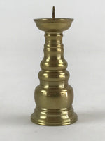 Japanese Buddhist Altar Fitting Candle Stand Vtg Brass Shokudai Gold BA22