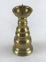 Japanese Buddhist Altar Fitting Candle Stand Vtg Brass Shokudai Gold BA22