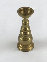 Japanese Buddhist Altar Fitting Candle Stand Vtg Brass Shokudai Gold BA22