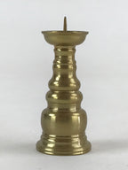 Japanese Buddhist Altar Fitting Candle Stand Vtg Brass Shokudai Gold BA22
