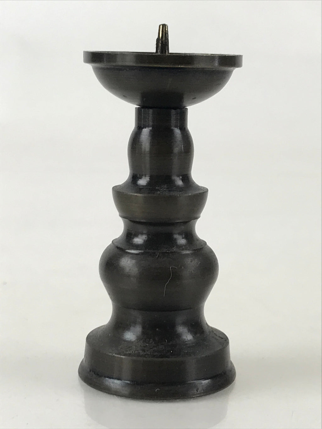 Japanese Buddhist Altar Fitting Candle Stand Vtg Copper Shokudai Butsudan BU974