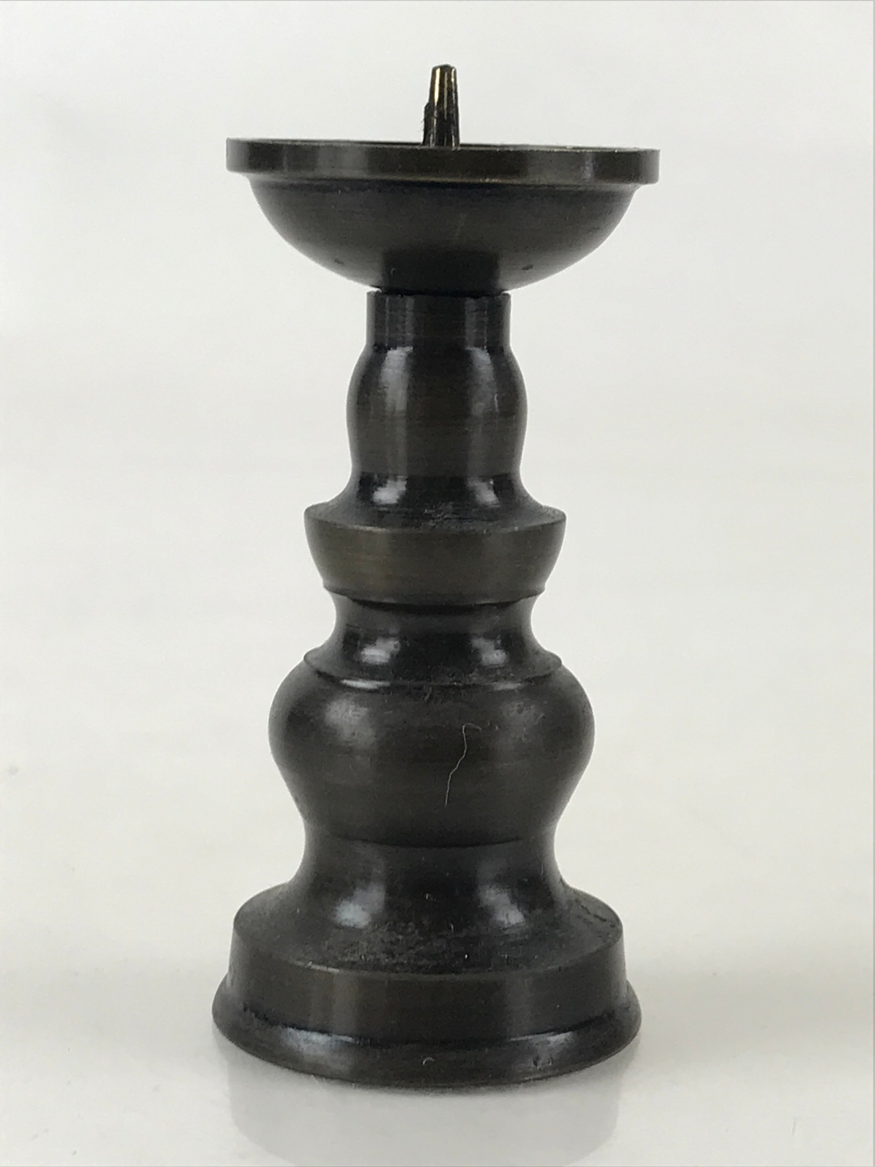 Japanese Buddhist Altar Fitting Candle Stand Vtg Copper Shokudai Butsudan BU974