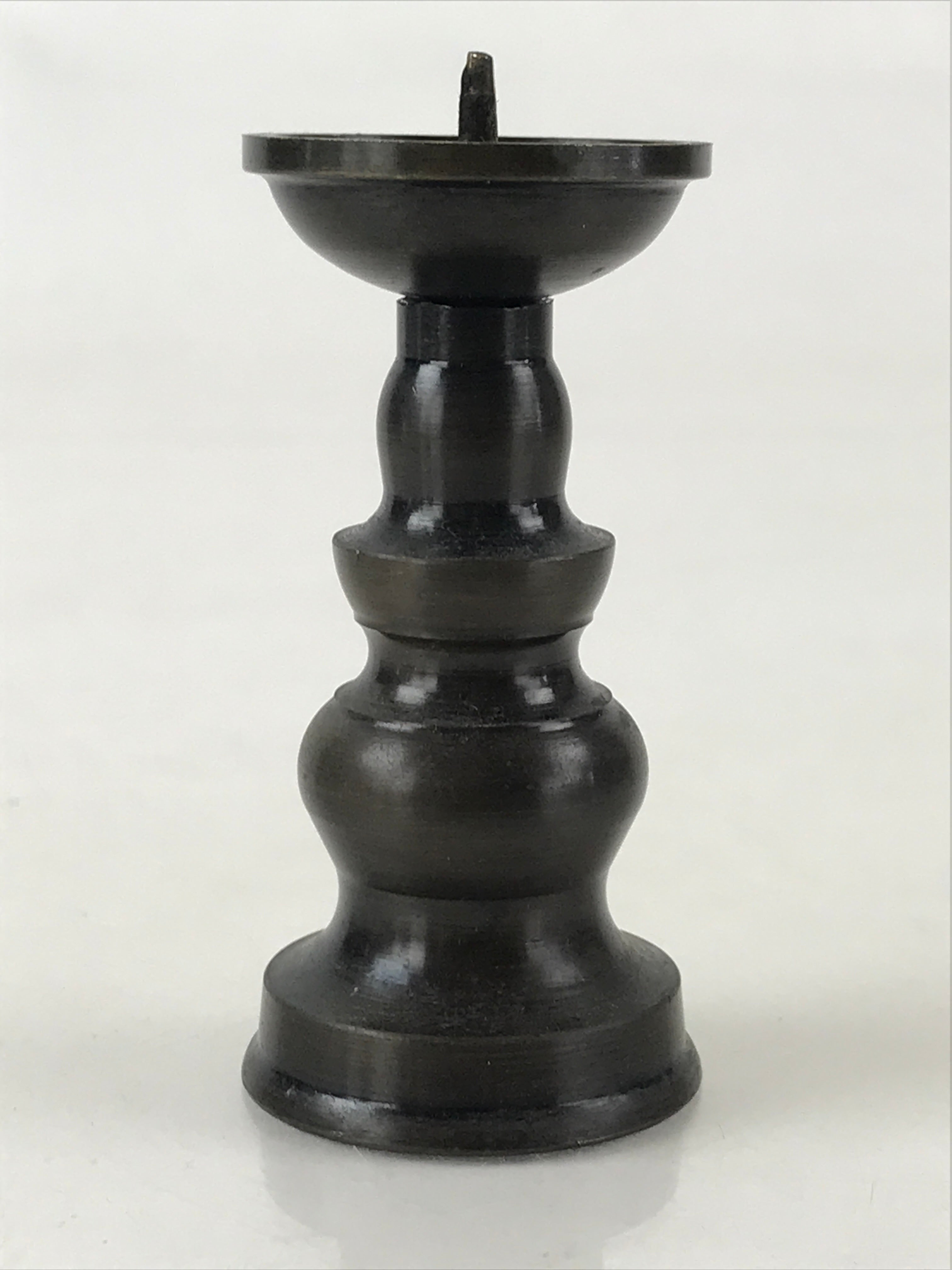Japanese Buddhist Altar Fitting Candle Stand Vtg Copper Shokudai Butsudan BU974
