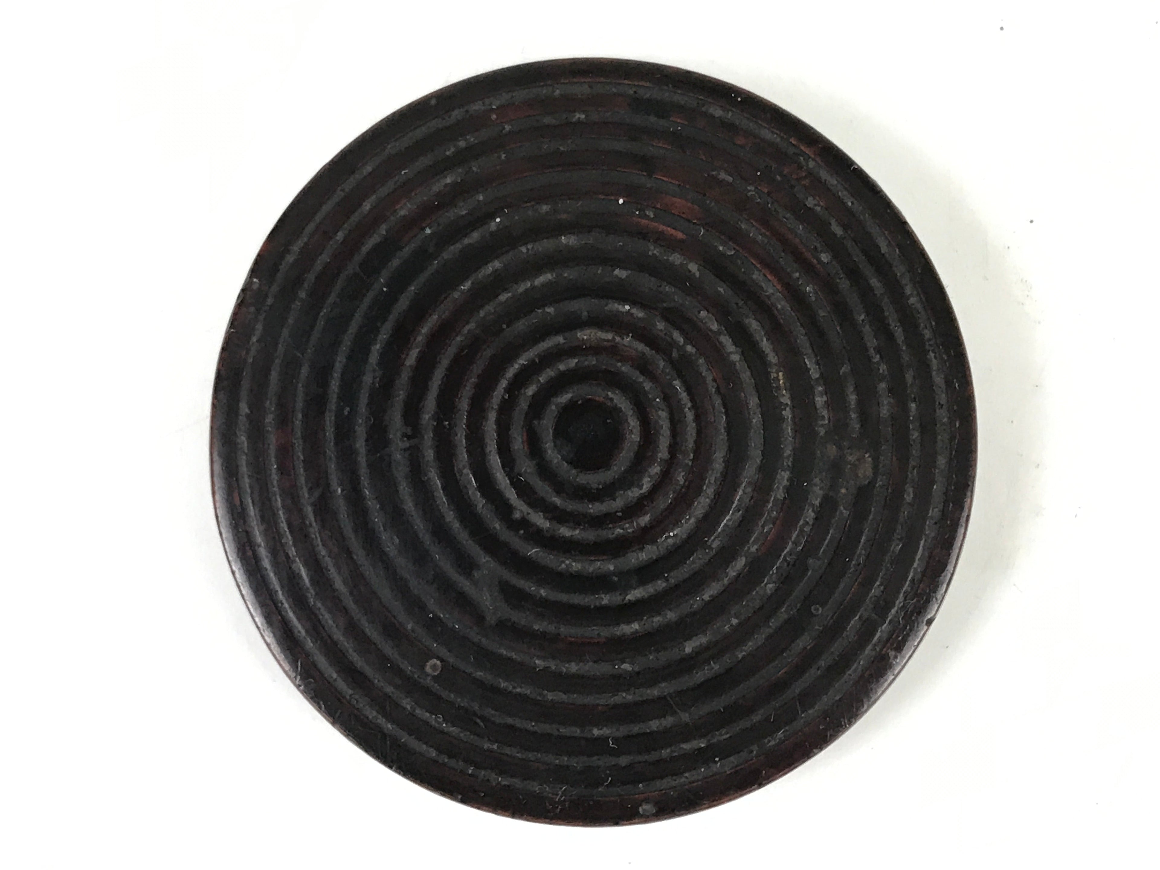 Japanese Buddhist Altar Fitting Carved Wood Incense Container Kogo Brown BA528