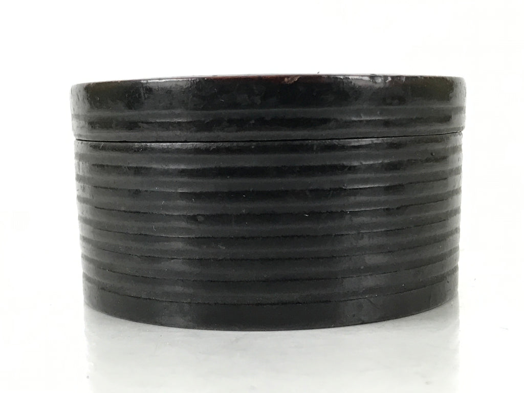 Japanese Buddhist Altar Fitting Carved Wood Incense Container Kogo Brown BA528