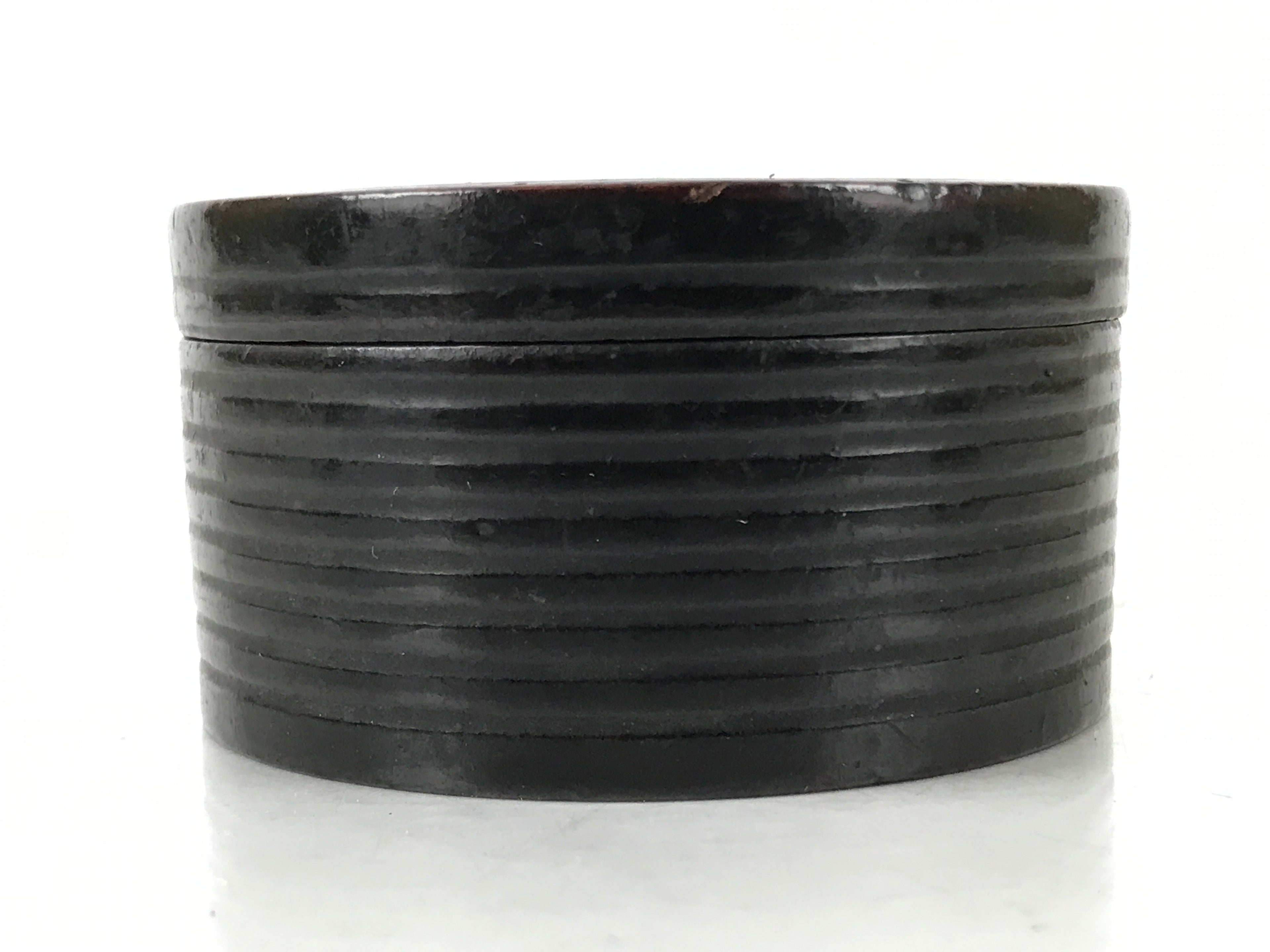 Japanese Buddhist Altar Fitting Carved Wood Incense Container Kogo Brown BA528
