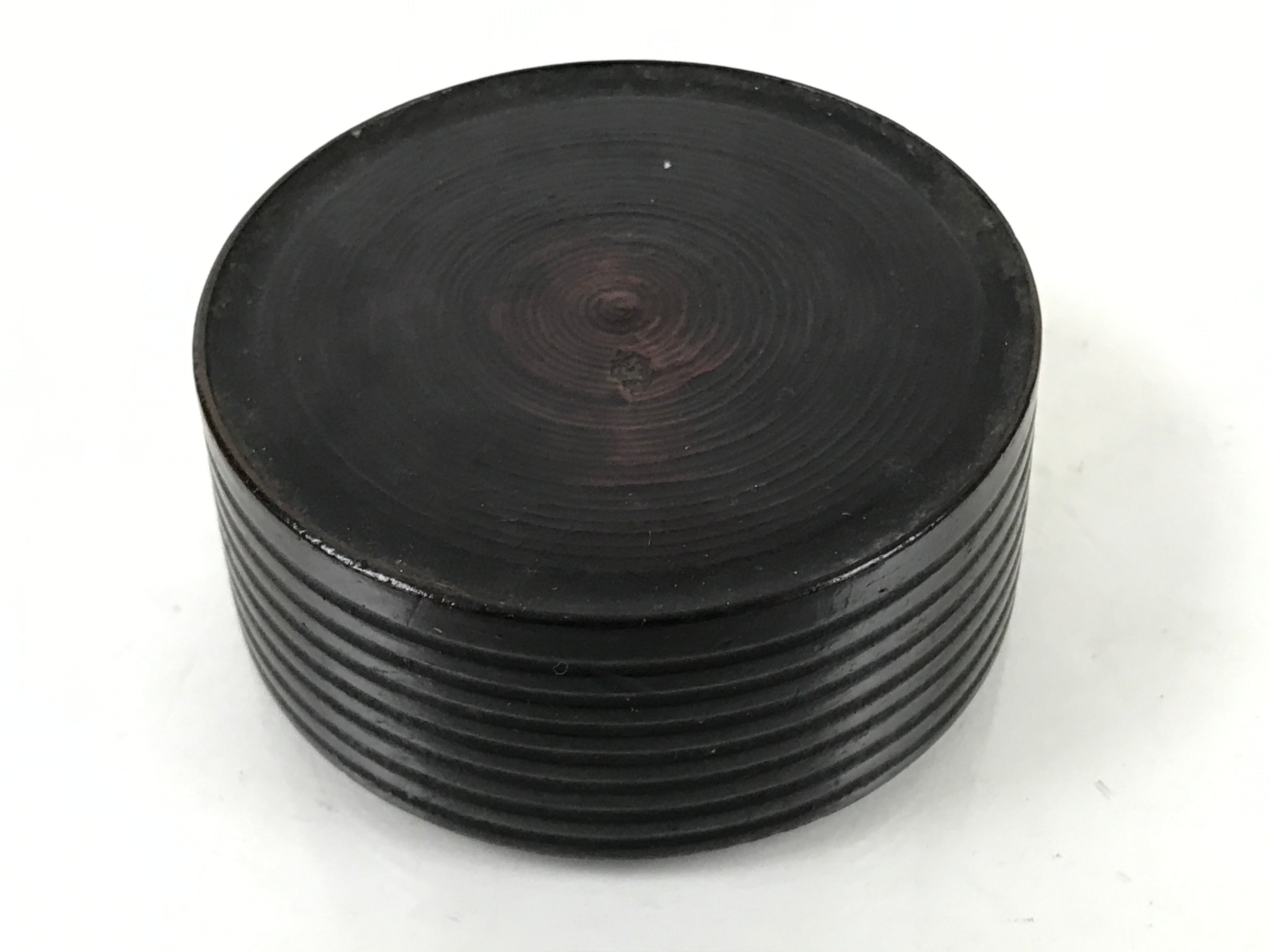 Japanese Buddhist Altar Fitting Carved Wood Incense Container Kogo Brown BA528