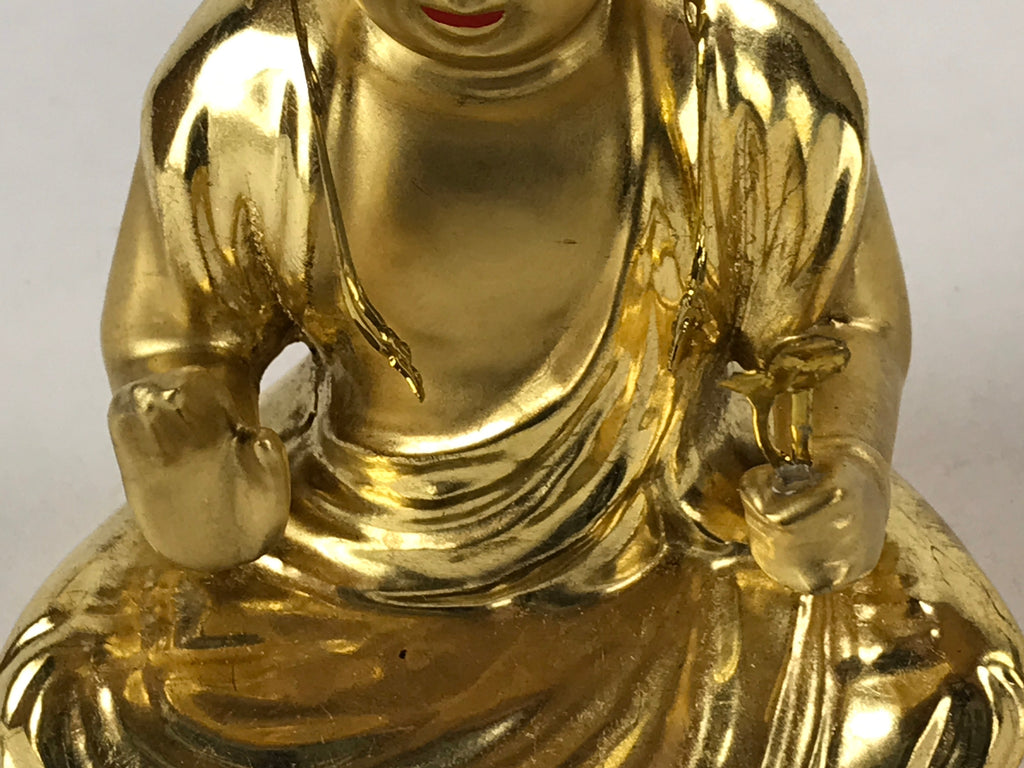 Japanese Buddhist Altar Fitting Ceramic Buddhist Figure Vtg Gold Blue BD941
