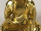 Japanese Buddhist Altar Fitting Ceramic Buddhist Figure Vtg Gold Blue BD941