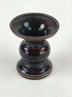 Japanese Buddhist Altar Fitting Ceramic Flower Vase Vtg Butsugu Brown BA53