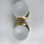 Japanese Buddhist Altar Fitting Ceramic Rice Offering Cup Vtg 2pc Gold BA579