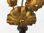 Japanese Buddhist Altar Fitting Copper Golden Lotus Flowers Vtg Jouka Gold BA681