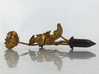 Japanese Buddhist Altar Fitting Copper Golden Lotus Flowers Vtg Jouka Gold BA681
